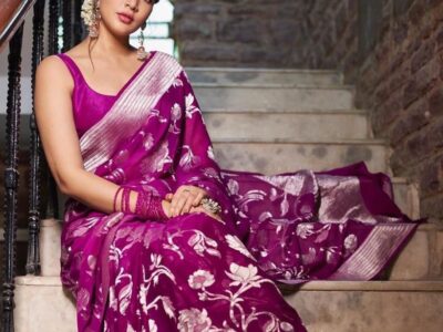 Stunning Lichi Silk Saree