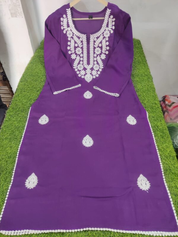 Buy Online Lakhnavi Work with Latkan lace Work Kurti Pant Set