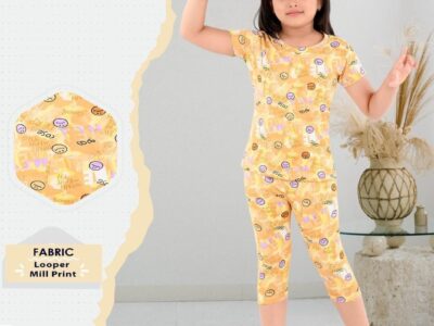 Shopping online in india Cotton Night Suit Printed Tshirt & Pyjama Set